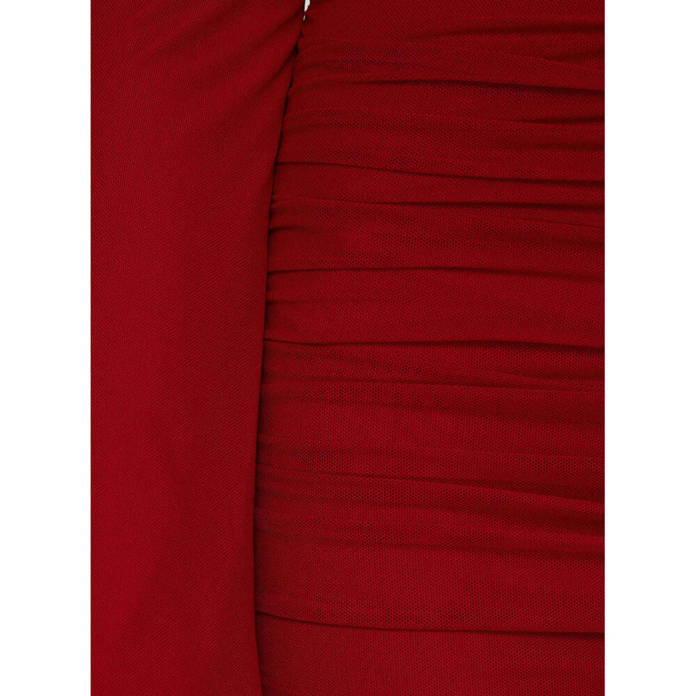 NWT Princess Polly Grandy Red Long Sleeve Ruched Bodycon Short Mini Dress Size 8 - Picture 4 of 9
